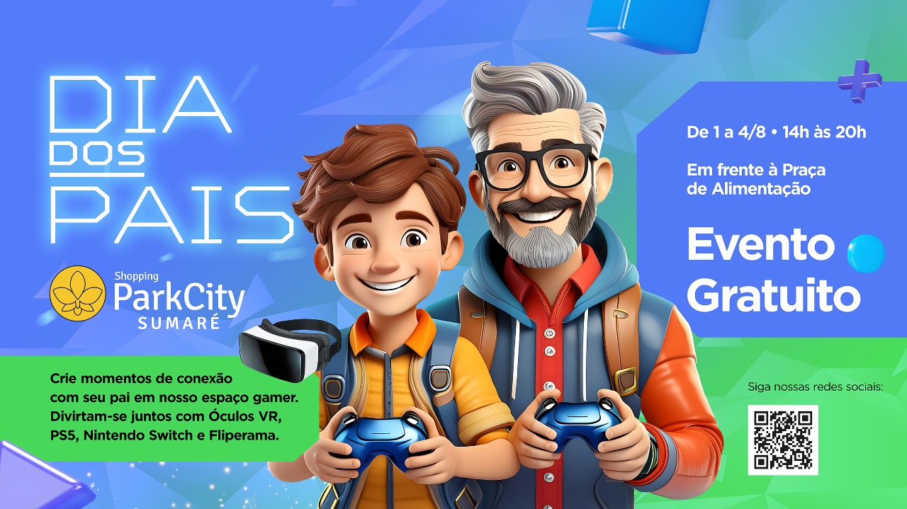Espaço Gamer é nova atração do Shopping ParkCity Sumaré para celebrar o Dia dos Pais