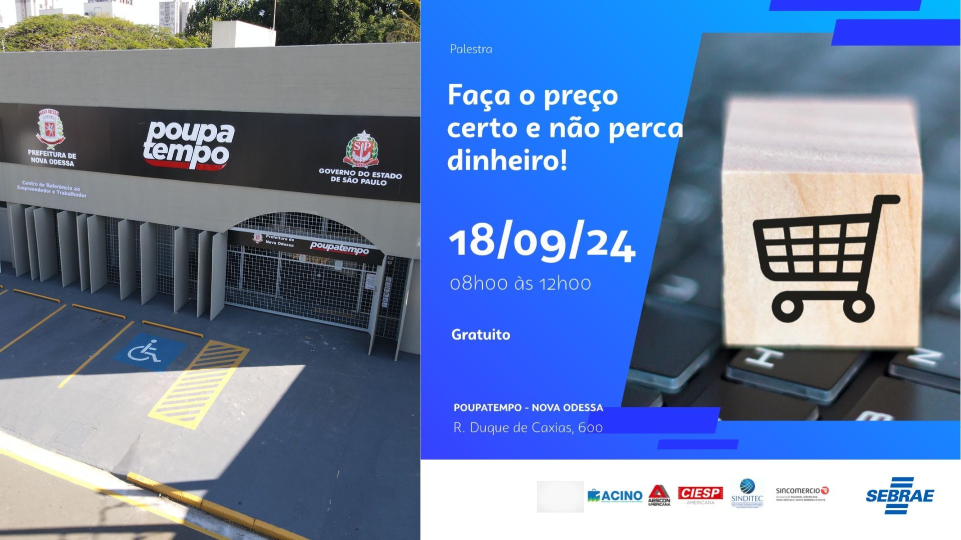 Sebrae Aqui oferece curso gratuito de precificação para empreendedores em Nova Odessa