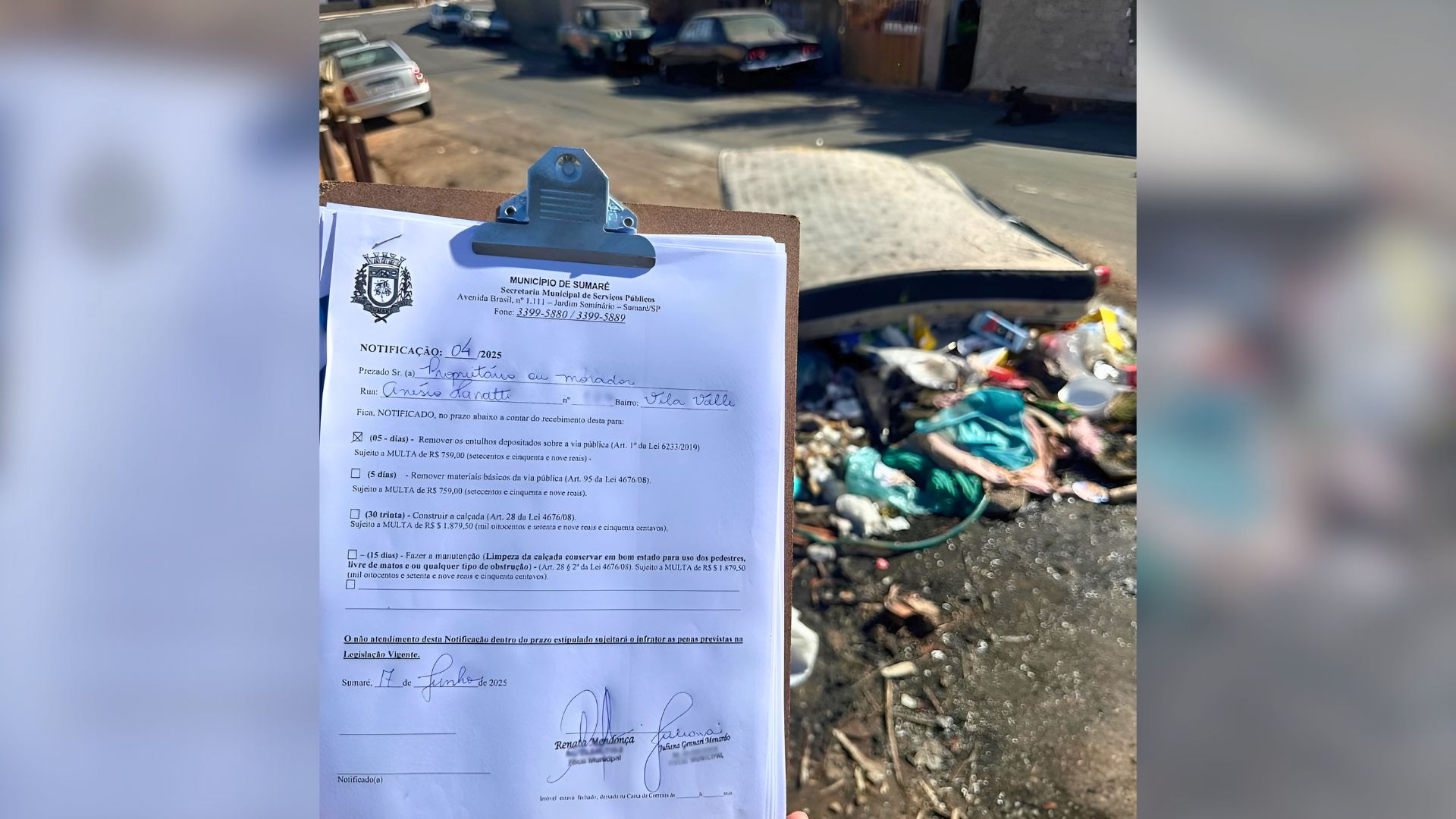 Mutirão Sumaré Limpa realiza 90 notificações no primeiro dia da operação