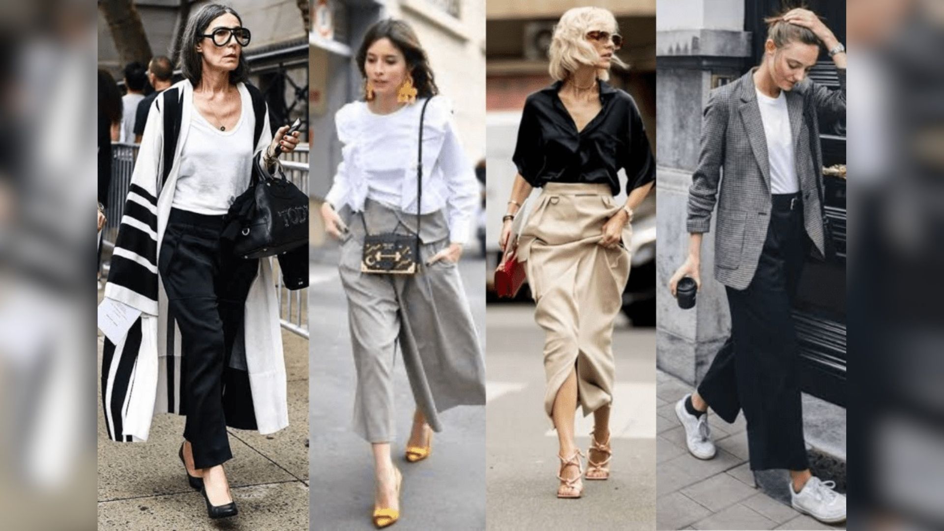 Composição de moda feminina com combinação elegante de peças em tons neutros