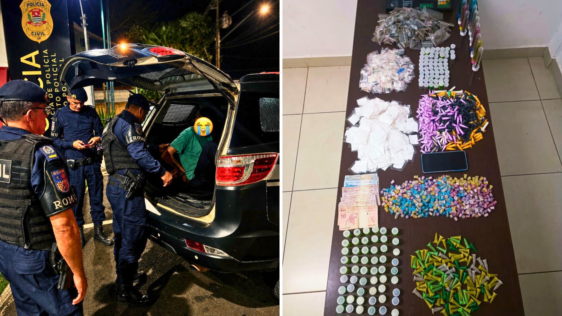 ROMU apreende 1,9 mil porções de drogas e prende homem com revólver em Sumaré