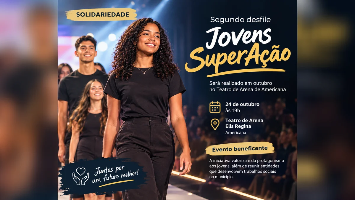 Teatro Elis Regina em Americana recebe 2º Desfile Jovens SuperAção no dia 24 de outubro