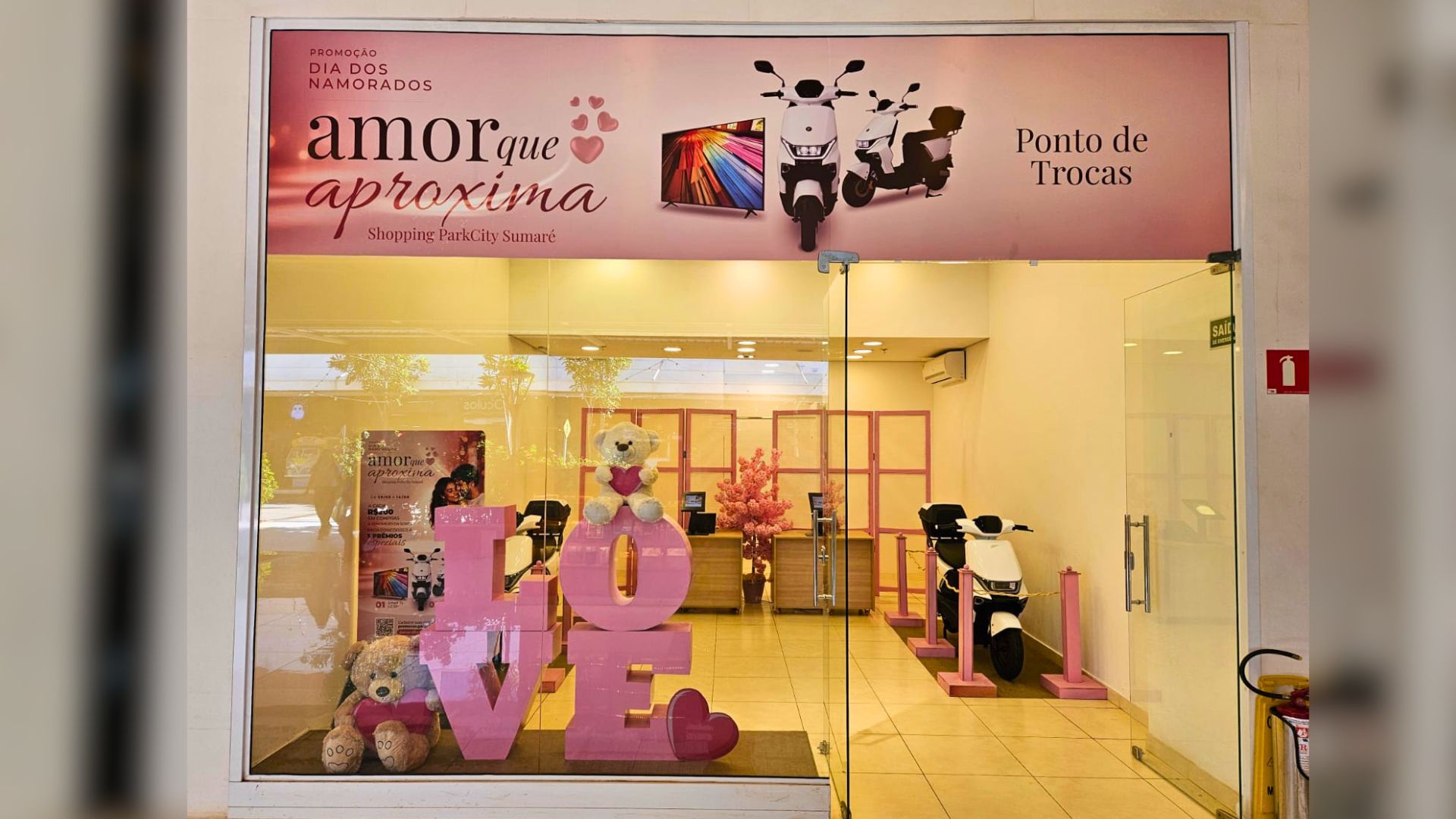 Dia dos Namorados no Shopping ParkCity Sumaré terá sorteio de 2 motos elétricas e uma TV