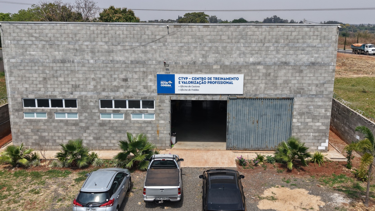Fachada do Centro de Treinamento e Valorização Profissional CTVP em Nova Odessa
