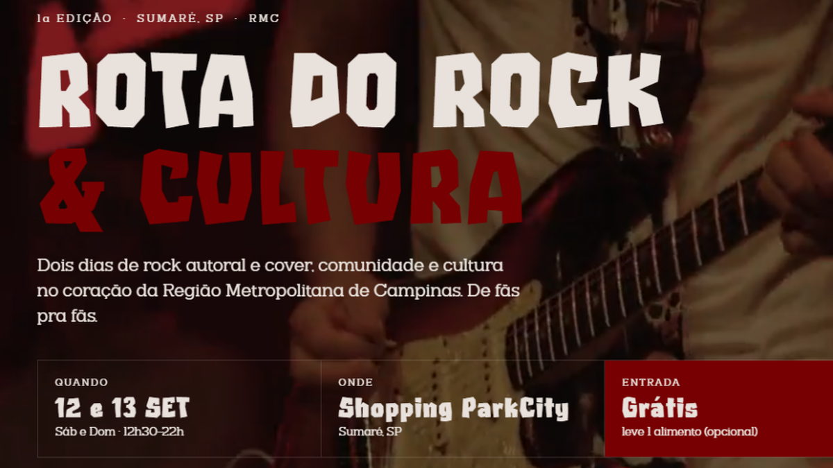Festival Rota do Rock e Cultura em Sumaré