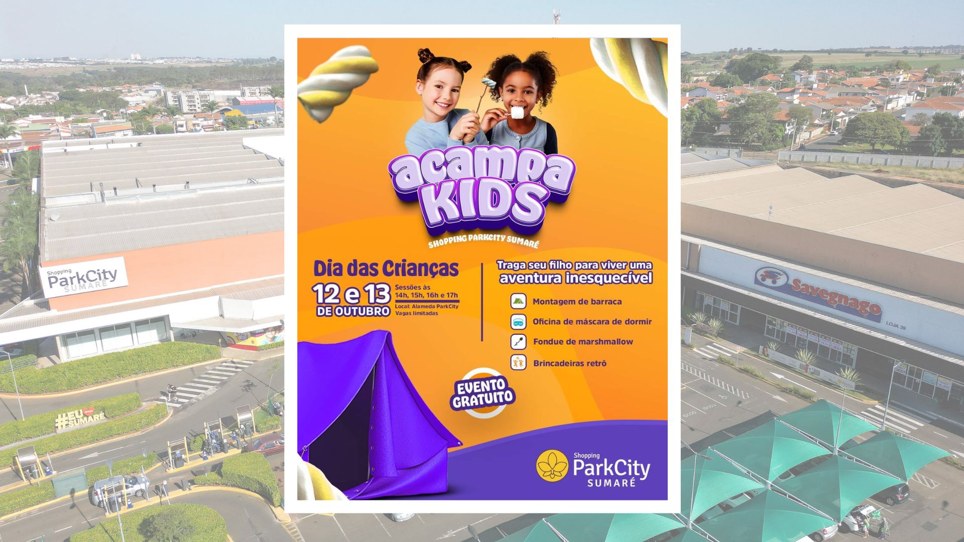 Acampa Kids: Atração do Shopping ParkCity Sumaré para o Dia das Crianças