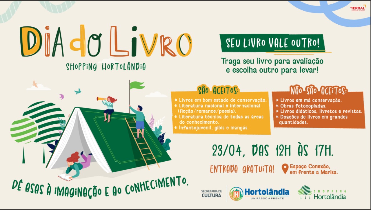Biblioteca Municipal de Hortolândia realiza troca de livros no Shopping nesta quarta-feira, 23 de abril