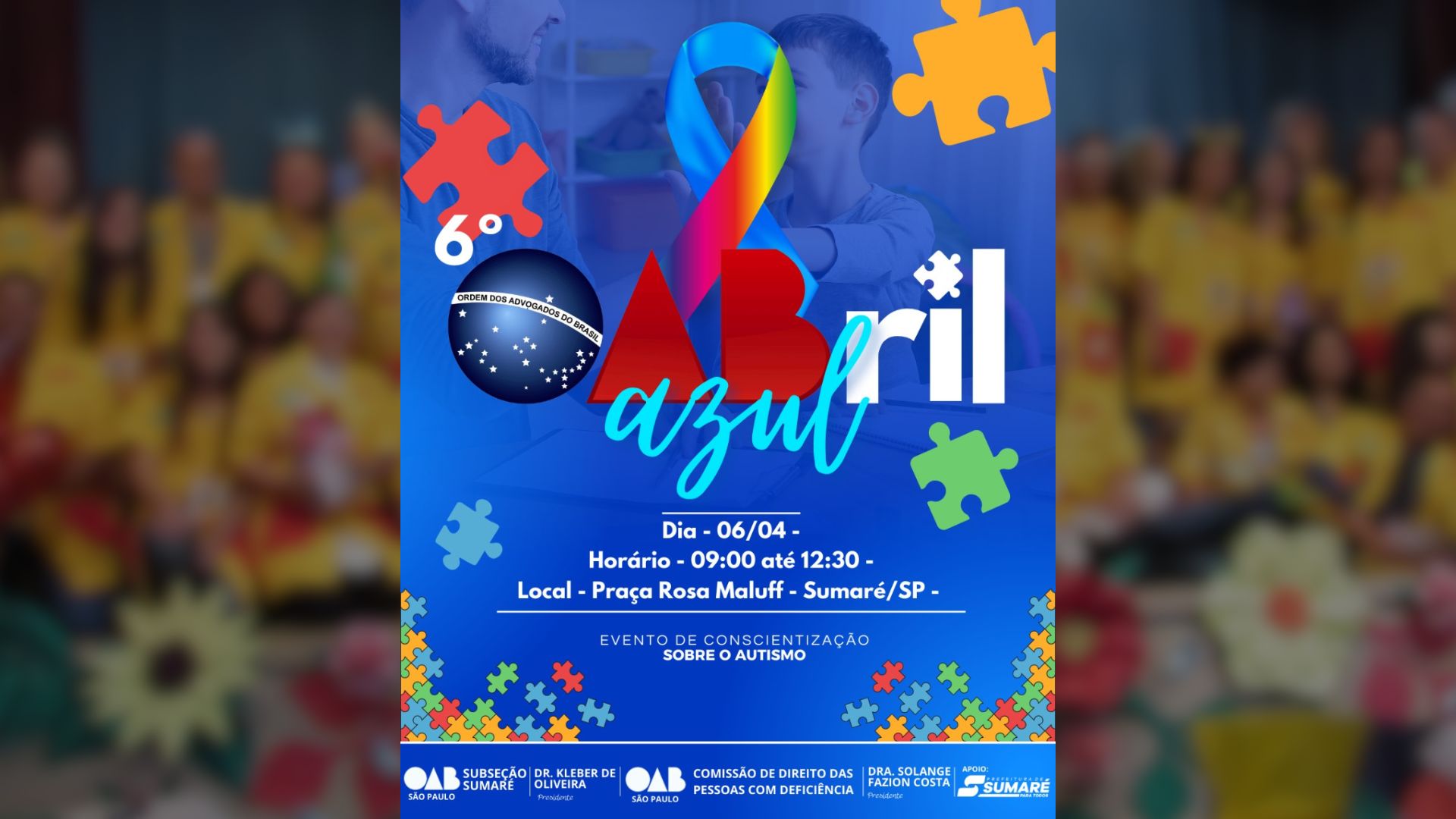 Associação Griots participa da 6ª edição do OABril Azul em Sumaré no dia 6 de abril