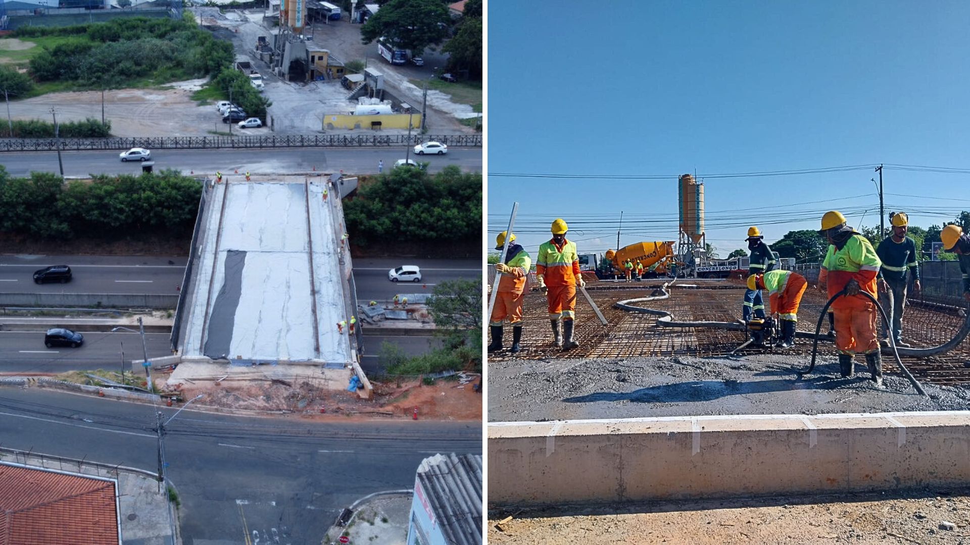 Prefeitura de Hortolândia conclui concretagem de lajes do viaduto sobre a rodovia SP-101