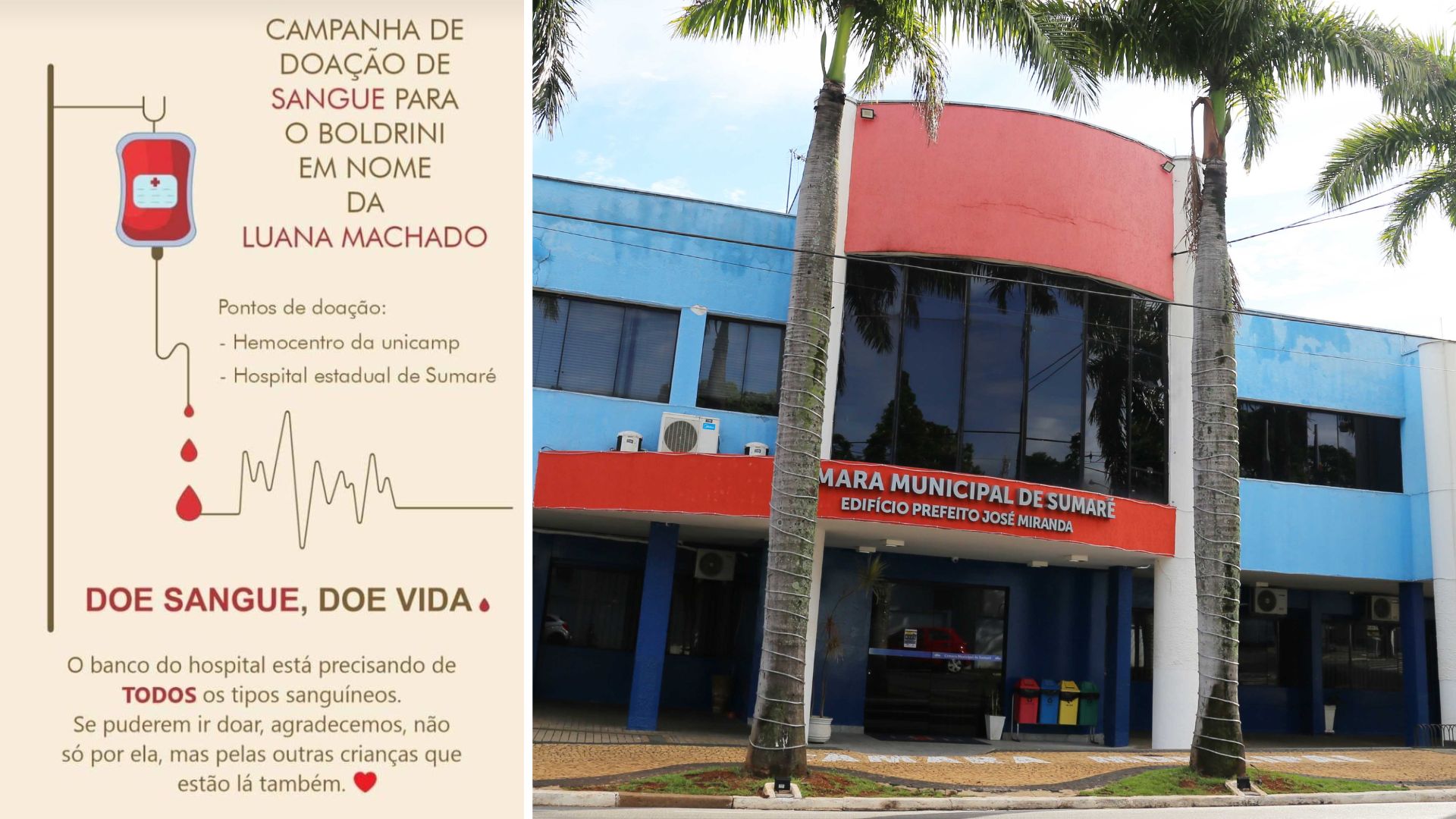 Câmara de Sumaré aprova moção em apoio à doação de sangue para jovem parlamentar em tratamento no Boldrini