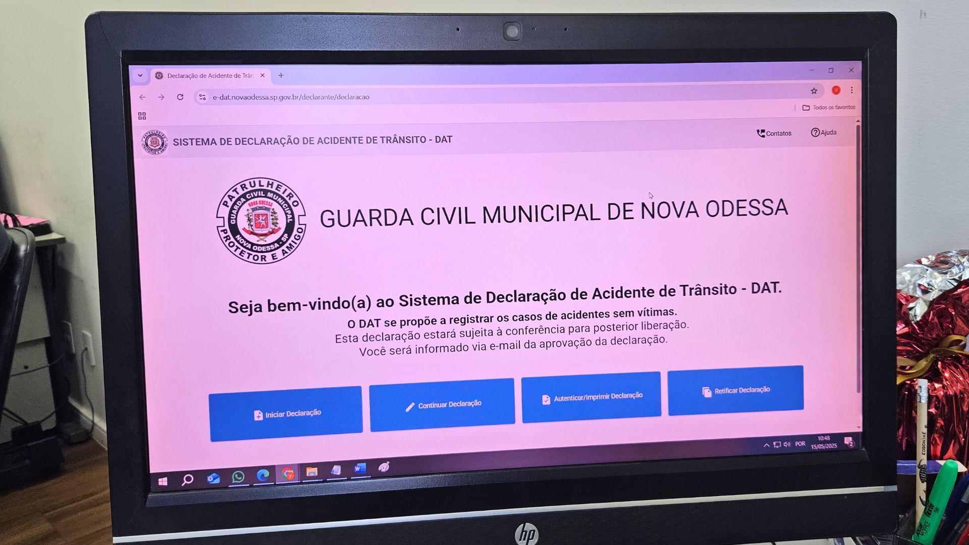 Nova Odessa lança sistema online para declaração de acidentes de trânsito sem vítimas