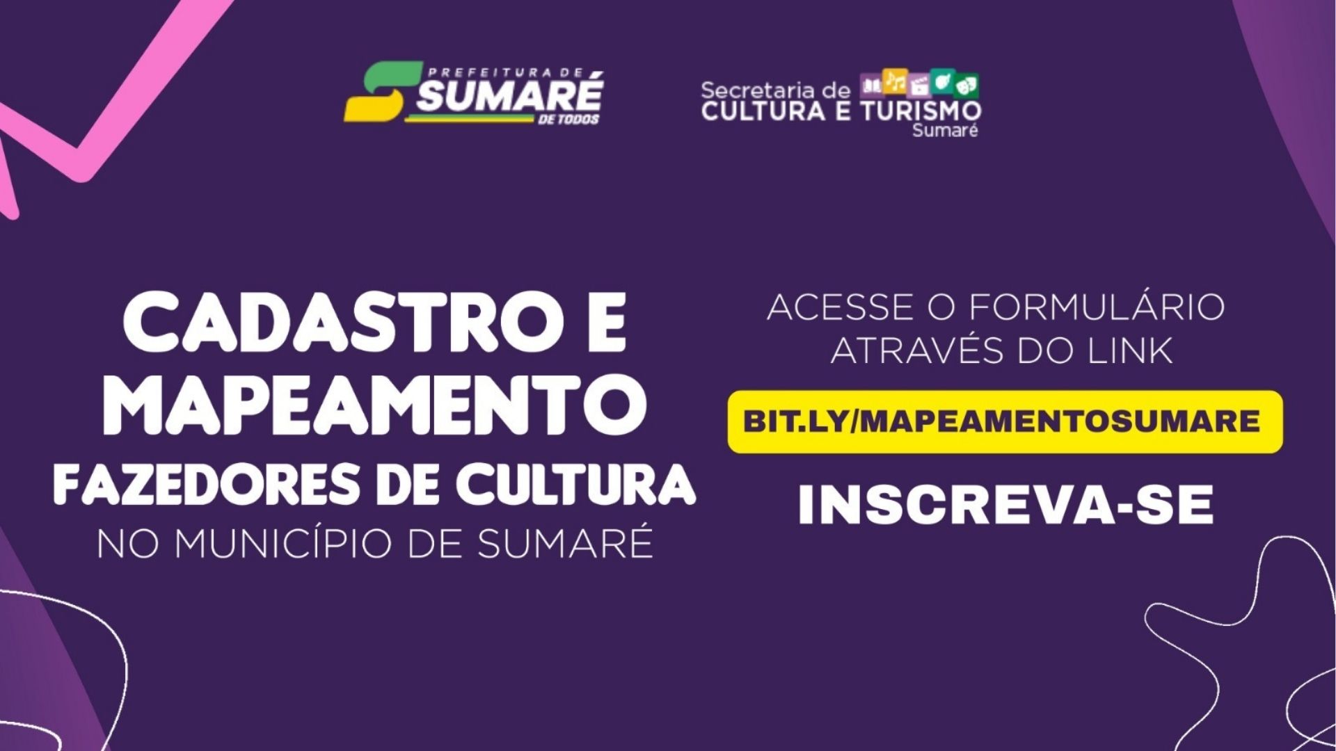 Secretaria de Cultura de Sumaré convoca mapeamento artístico