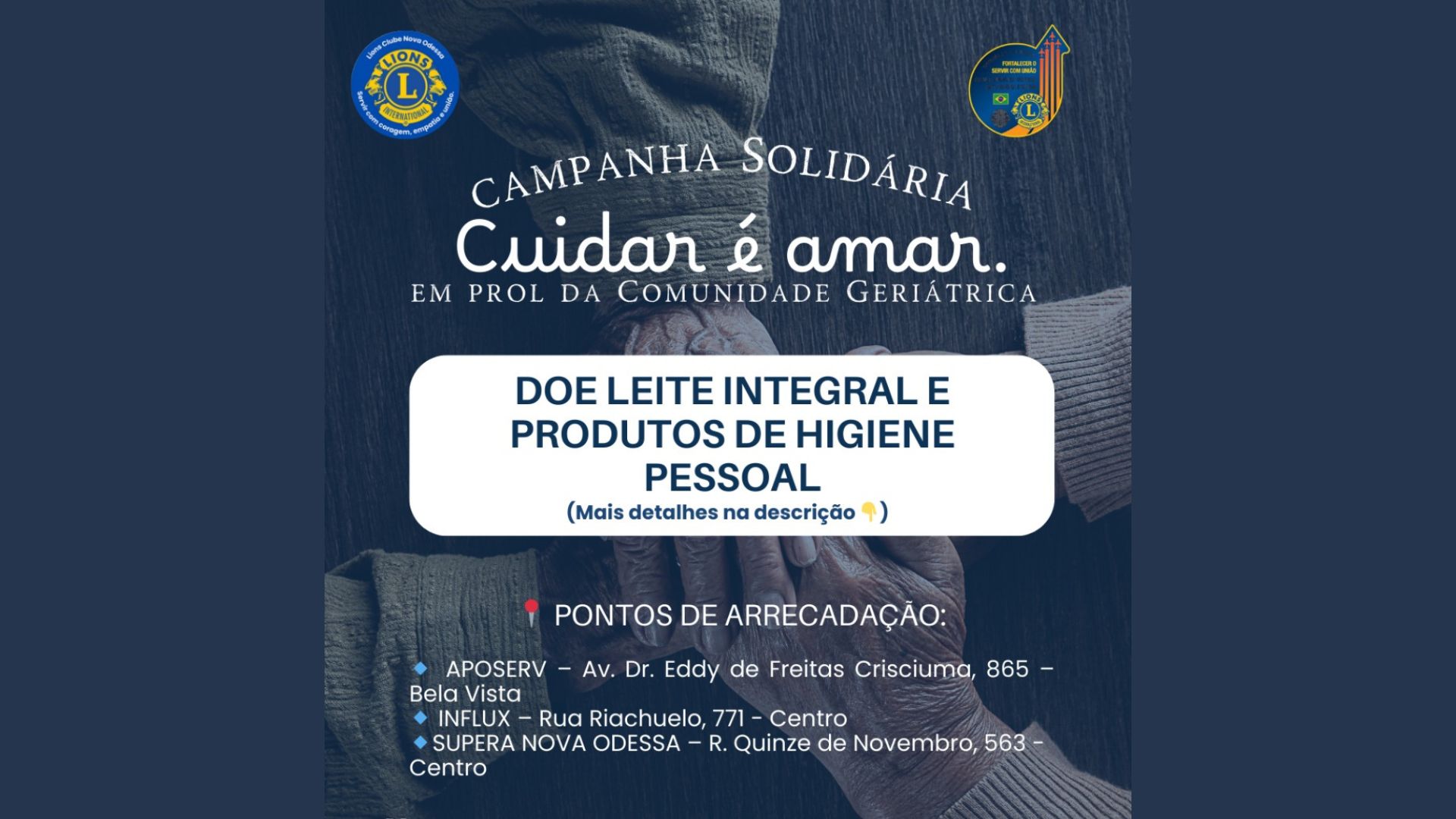 Lions Clube de Nova Odessa lança campanha para idosos