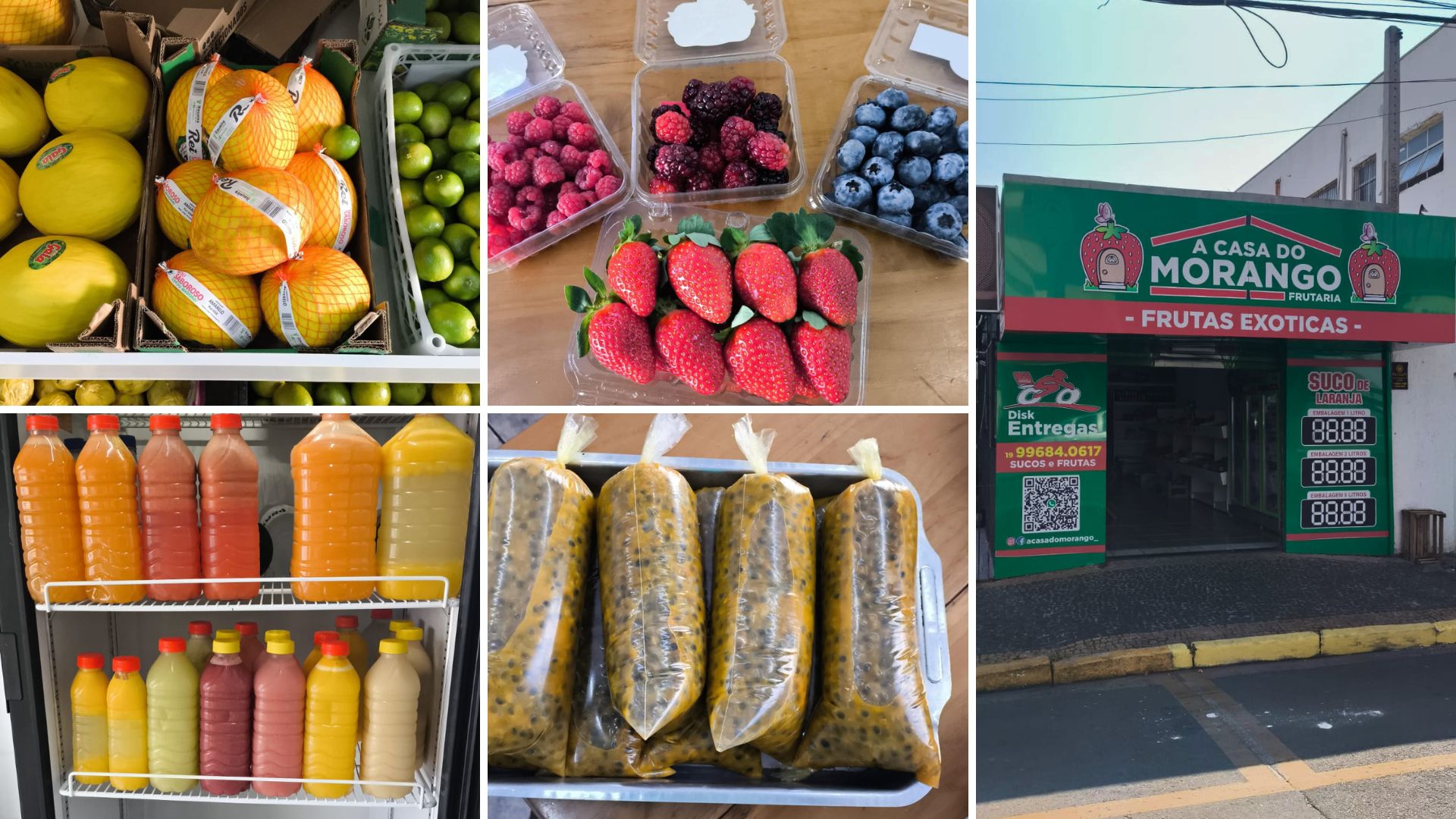 Casa do Morango (Sumaré) aposta em frutas frescas e sucos naturais