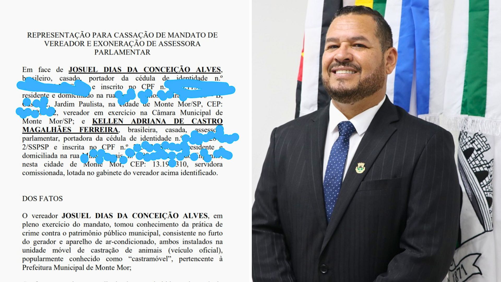 Pedido de cassação contra vereador de Monte Mor, Josuel da Conceição