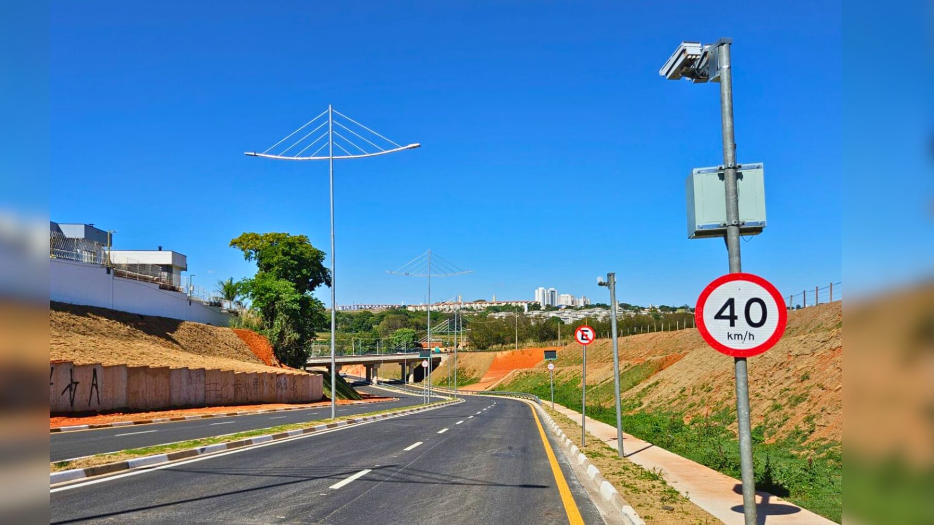 Novo ponto de radar instalado em Hortolândia no acesso à avenida Panaíno
