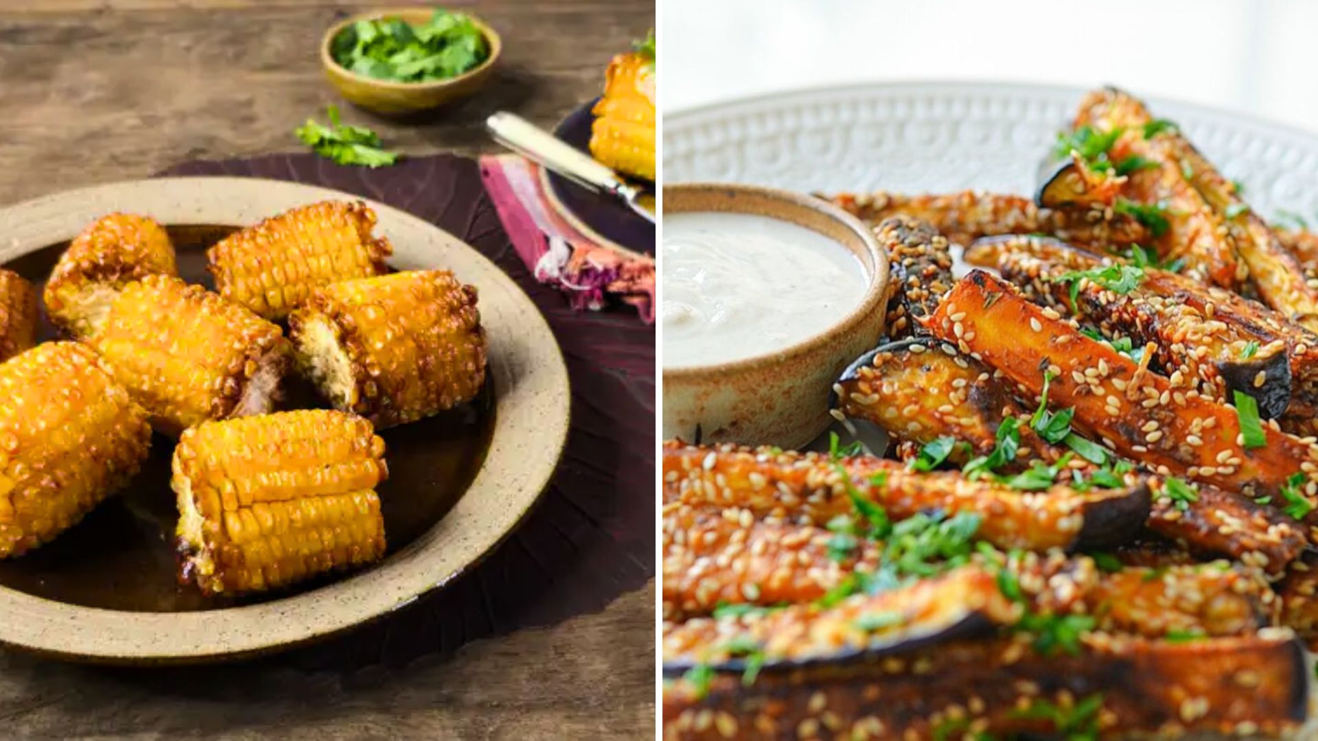 Gastronomia: couve-flor, berinjela e milho na airfryer