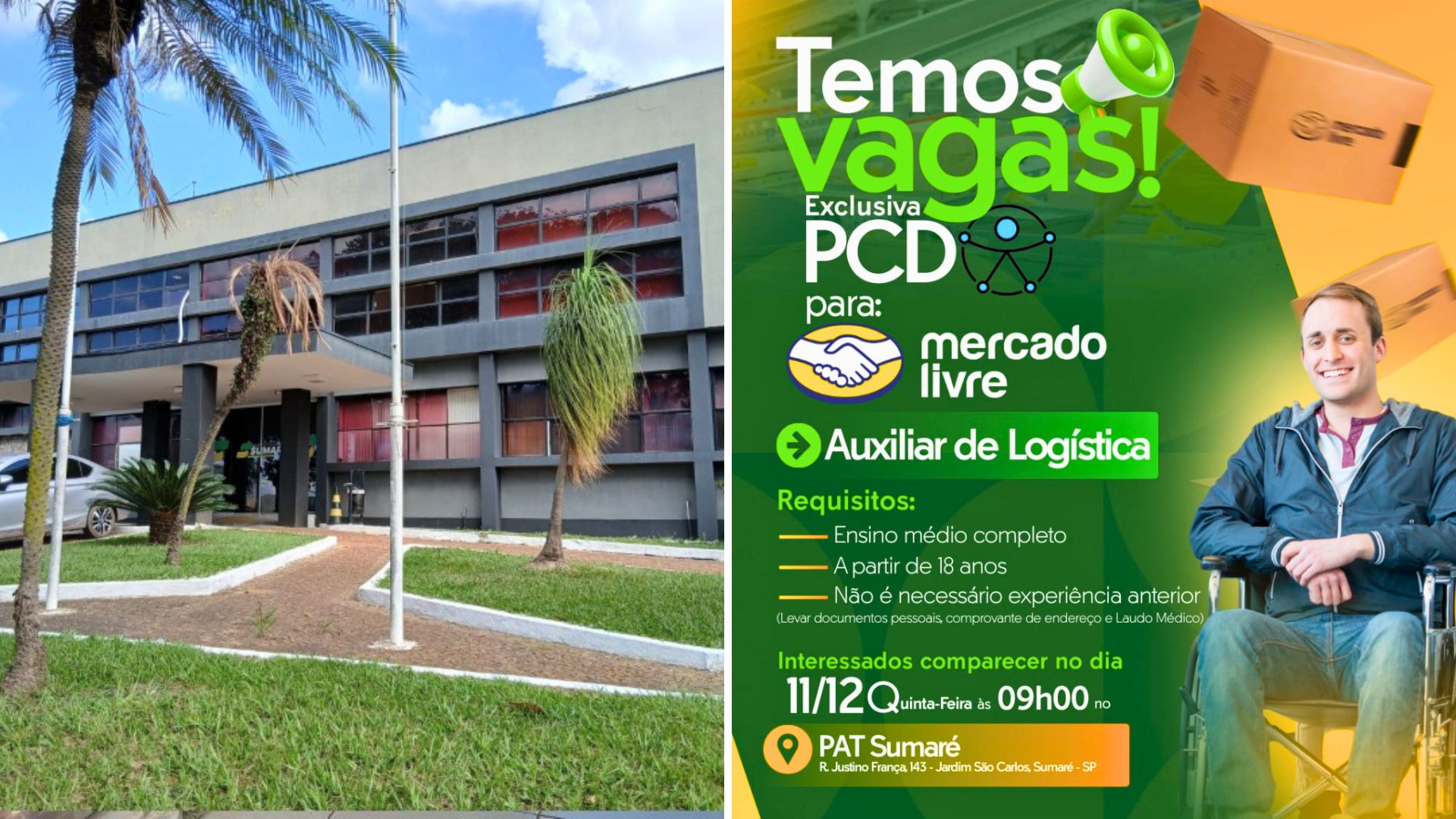 Prefeitura e Mercado Livre anunciam seleção PCD em Sumaré