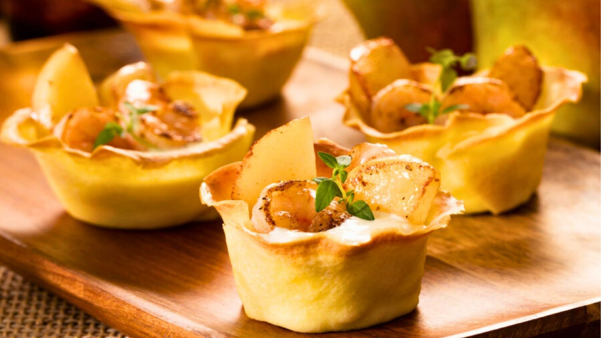 Cestinhas crocantes com recheio: petisco prático para a ceia de Natal